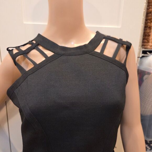 Wow Couture Black Bodycon Cutout Bandage Dress Size NWT Size Large - Picture 3 of 9